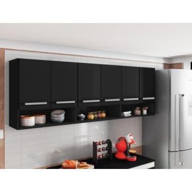 Imagem de Armario Aereo de Parede Suriname Preto Brienza Movelaria - Casa Modern