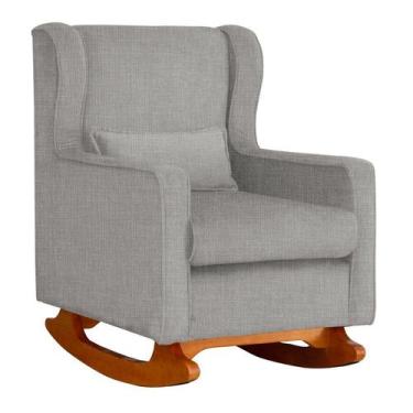 Imagem de Poltrona Aurora Pés em Balanço Linho Cores - DS Estofados, Bege