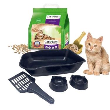 Imagem de kit Granulado areia Ecológico para gatos Cat's Smart Pellet 2,5kg + Ba