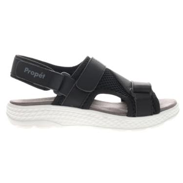 Imagem de Propet Travelactiv Sandália esportiva esportiva feminina casual salto baixo 2,5-5 cm - preta, Preto, 6.5 Narrow