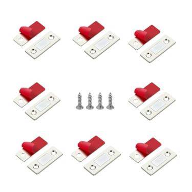 Imagem de Fecho magnético para porta de armário - Trava magnética ultrafina para gaveta, cozinha, banheiro, pacote com 8