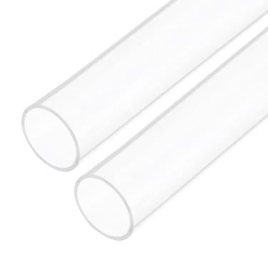 Imagem de Rebower Tubo rígido de plástico transparente de 35.6 cm 31 mm x 35 mm (1 1/10.2 cm x 1 3/20.3 cm) tubo de acrílico redondo de policarbonato, [para encanamento, hidráulica, aquário, bricolage] - 2