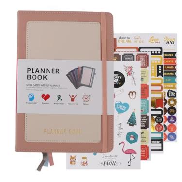 Imagem de Journal Notebook, PU Leather Planner Journal Notepad, Faculdade Governou Revistas para o Negócio Diário, Com Ligação Meticulosa, para Estudantes, Profissionais de Negócios (Rosa)