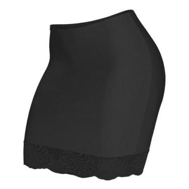 Imagem de Kit 5 Saia Anágua Justa Com Barra Rendada Poliéster Bege - Lú, Preto, 