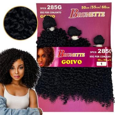 Imagem de Cabelo Tela Orgânico Cacheado Goivo Brunette 285gramas, PRETO #1