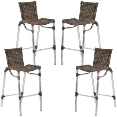 Imagem de 4 Banqueta Alumínio Fortaleza Alta Para Balcão, Cozinha, Área - Trama,