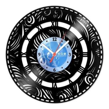 Imagem de Relógio De Parede Disco Vinil Escritório - Algarismos Romanos - VEC-01