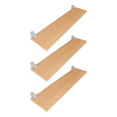 Imagem de Kit 3 Prateleiras Freijó Com Suporte Bico Tucano MDF Multiuso 60X20 - 