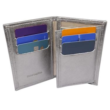 Imagem de Carteira Feminina Porta Cartão Documento Couro Legitimo cabe RG CNH - 