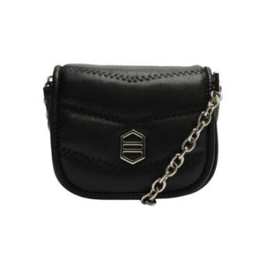 Imagem de Bolsa Tiracolo Preta Wing Leather Pequena Arezzo-Feminino