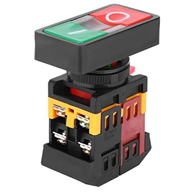Imagem de Interruptor de Botão, como Interruptor de Botão Duplo de 22/25N Com Luz LED NONC Off Off Button Momentário Design Simples Industrial, Botão de Pressão (220V)