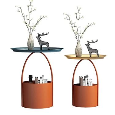 Imagem de Mesa de centro pequena mesa de centro simples sofá mesa de cabeceira mesa lateral de chá, adequada para sala de estar quarto combinação de canto, mesa de chá, suporte de armazenamento de revistas
