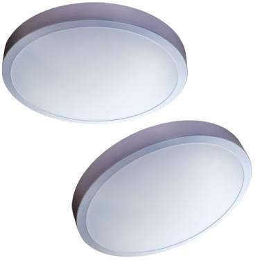 Imagem de Plafon LED Sobrepor Redondo 24W 6500K luz Branco Frio 30cm Kit 2 Unidades