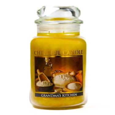 Imagem de A Cheerful Giver - Vela em frasco de vidro perfumado Grandma's Kitchen (680 g) com tampa e fragrância fiel à vida feita nos EUA