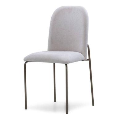 Imagem de Cadeira Elos Mh-3291 Herval Estofada Linho Bege C2810 Base Aço Laca Fosca Chocolate