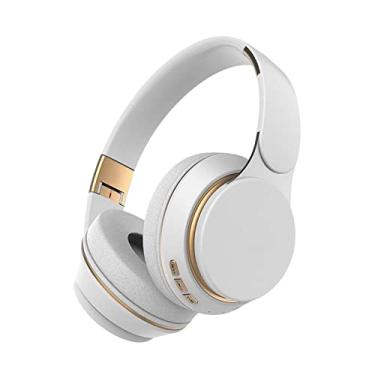 Imagem de AsrMyjcx Fones de Ouvido Gamer com Fio/sem Fio de 3,5 Mm, Estéreo, Suporte para Cartão TF com Microfone para Tablet, Branco