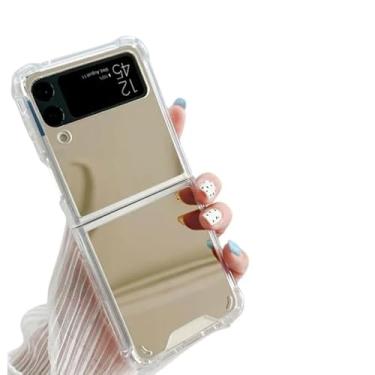Imagem de Capa Espelhada para Samsung Galaxy Z Flip 6 5 4 3 - Case Premium à Prova de Choque, Luxo com Espelho (Dourado, Samsung Z Flip 5)