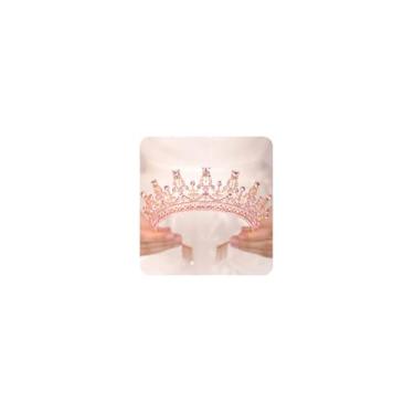 Imagem de Wekicici Tiara coroa de princesa rainha coroa de cristal com strass transparente coroa de concurso acessórios de cabelo para mulheres, meninas, festa de casamento, aniversário, meninas, formatura,