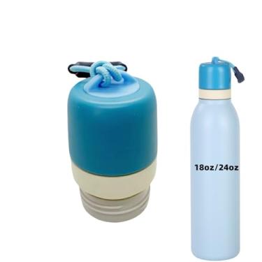 Imagem de Tampa de substituição compatível com garrafa de água Owala FreeSip Twist de aço inoxidável 510 g 680 g (azul celeste)