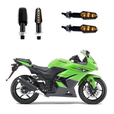 Imagem de KIT 4 Luz Seta Esportiva Pisca de Led Modelo P29 Para Moto NINJA 250R 