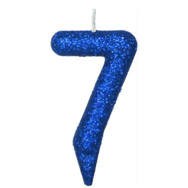 Imagem de Vela De Aniversário Número Magic Glitter Azul - PartiuFesta
