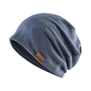 Imagem de Boné Unissex de Malha de Veludo com Caveira - Gorro de Hip Hop em Cor 