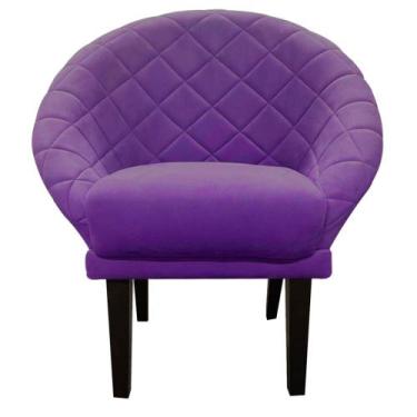 Imagem de Cadeira Sala de Estar Liz Veludo Roxo - Mansão Decor