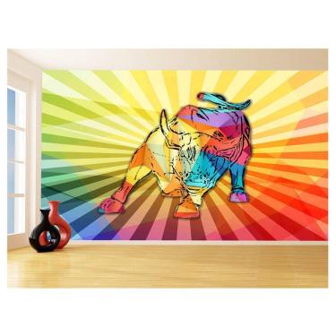 Imagem de Papel De Parede 3D Animais Pop Art Touro Bull 3,5M Pxa181