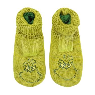 Imagem de Bioworld Meias femininas The Grinch Big Face Naughty or Nice, Grinch Big Face Naughty Green, Large-X-Large