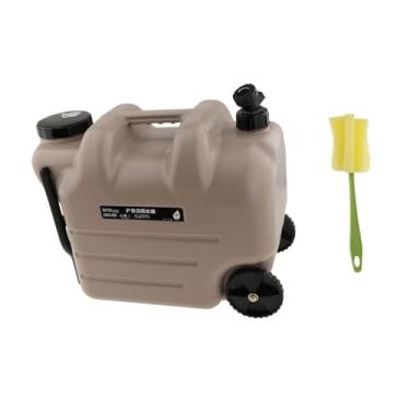 Imagem de oshhni Camping Water Jug ao ar livre viagens de balde de viagem com alça de água portador de água balde de armazenamento multiuso para dirigir, Cáqui