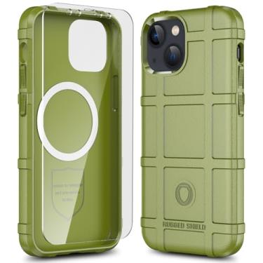Imagem de LABILUS Rugged Shield Capa protetora tática magnética à prova de quedas de 2,4 m TPU grossa para MagSafe compatível com iPhone 13 mini (5,4 polegadas) - Verde exército