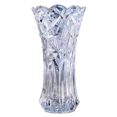 Imagem de Vasinhos Decorativos, Vaso de Vidro Lapidado 23cm Decoração Sala Festa Plantas Flores(23x13x8cm)(Petrificado)