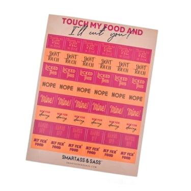 Imagem de Smartass & Sass Food Claiming Sticker Sheet – 48 Funny Stickers for Snacks, Lunches, Leftovers – Passive-Aggressive Fridge Protection – Gift for Hangry Friends