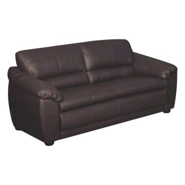Imagem de Sofá 3 Lugares Sala de Estar Veneza Couro Marrom - Gran Belo