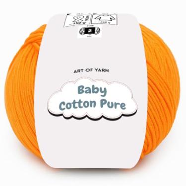 Imagem de Art of Yarn Babe Cotton puro 50% algodão 50% acrílico fino 2 fios - verão macio e suave para tricô, crochê, amigurumi, cobertores de bebê - 50 g, 165 m (180,44 jardas) - 1 novelo 99425