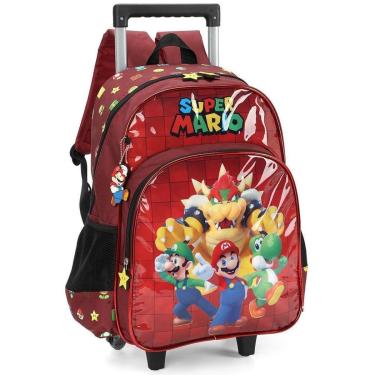 Imagem de Mochila de Rodinhas Com Alça Luxcel Super Mario Vinho-Unissex