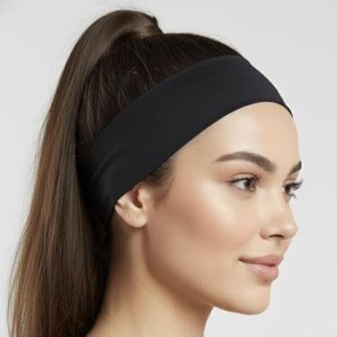 Imagem de Faixa de Cabelo Esportiva Tecido Leve Elástico, para Academia, Yoga, Caminhada, Corrida, Treino Original Unissex (KIT 2 UNINDADES)