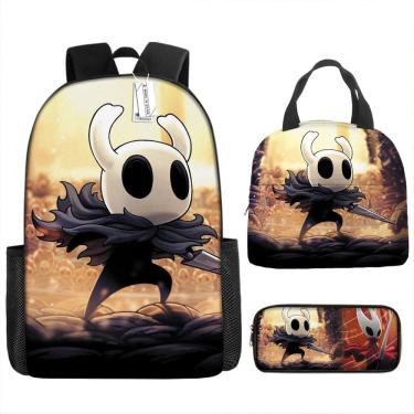Imagem de Conjunto de mochilas Hollows Knights Anime para crianças e escolas, 3 unidades