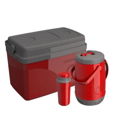 Imagem de Kit Caixa Cooler 15l + Jarra 2,5l E Copo Térmico 650ml Unitermi, VERME