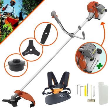 Imagem de Roçadeira Lateral Tekna RL520AC-G2 À Gasolina 2 Tempos 52cc 13.000rpm 2HP de Potência Completo Com Lâmina Facão + Lâmina 3 Pontas + Carretel de Nylon