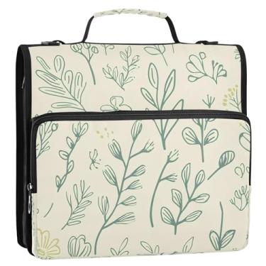 Imagem de Wassud Simple Line Art Pasta de arquivo expansível com 3 anéis com alça de ombro e alça para vários bolsos