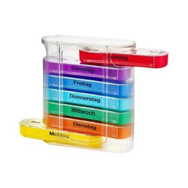 Imagem de Organizador Semanal De Comprimidos Com 7 Compartimentos Empilhável Qua