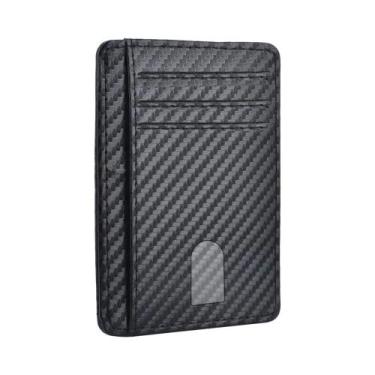 Imagem de Carteira Masculina Slim Minimalista Em Couro PU Com Bloqueio RFID, Por
