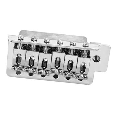 Imagem de Cryfokt de Ponte Tremolo de Guitarra Elétrica de Ponte de Guitarra Profissional de Metal para SQ ST Substituição Ideal para Melhor Desempenho de Jogo, Materiais Metálicos para Mão Esquerda (Prata)