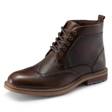 Imagem de Arkbird Botas masculinas de couro genuíno Oxford Brogue Chukka Bota no tornozelo para homens, Café (819), 39