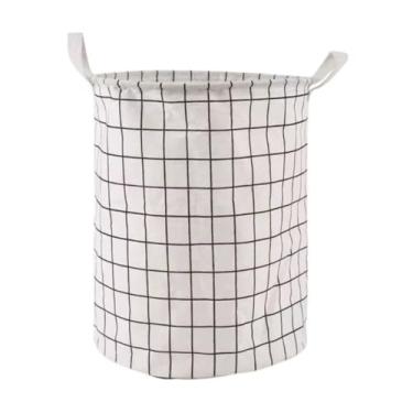 Imagem de Cesto Organizador de Roupa Suja Dobrável 40x35cm Multiuso Impermeável para Roupas, Brinquedos e Organização do Lar (Cinza)
