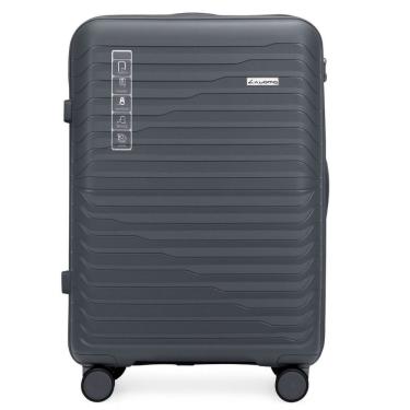 Imagem de Mala Grande 32kg Viagem Em Polipropileno Anti Impacto Zíper Anti Furto Rodas 360º - Portland - Allabard Grafite