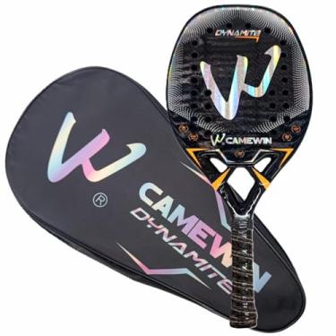 Imagem de Raquete Beach Tennis 100% Fibra De Carbono 3K BLACK EVA PRO - Original CAMEWIN - no Brasil - com Nota Fiscal ((DYNAMITE BLACK GRAY))