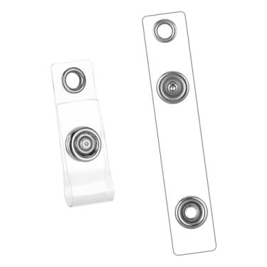 Imagem de 50 peças de alça transparente para crachá com encaixe, clipe de crachá de plástico, substituição de clipe de suporte de crachá, clipes de cordão para porta-cartões, cordões, chaveiros