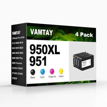 Imagem de Pacote de substituição de cartuchos de tinta 950XXL 951XXL para HP 950 951 XXL HP950 HP951 XXL para OfficeJet Pro 8100 8110 8600 8610 8615 8616 8620 8625 8630 8640 86640 0 251 DW 276DW 271DW 274DW
